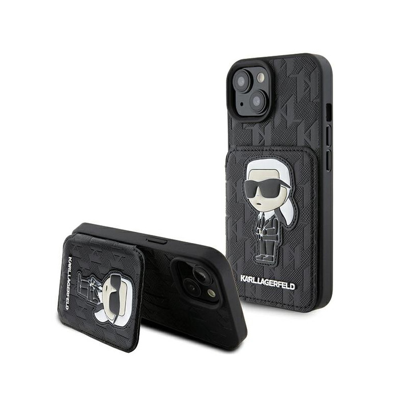 Kryt Karl Lagerfeld IKONIK pro iPhone 15 - černý