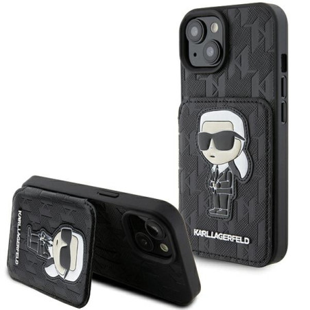Kryt Karl Lagerfeld IKONIK pro iPhone 15 – černý