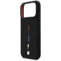 BMW silikonové pouzdro M Silicon Tricolor Line MagSafe pro iPhone 17 Pro Max – černé