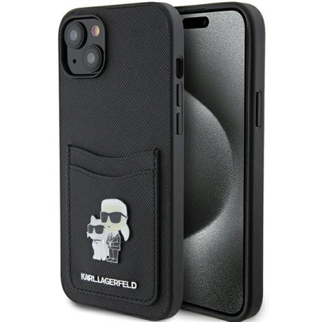 Pouzdro Karl Lagerfeld SAFFIANO CARDSLOT iPhone 15 - černé