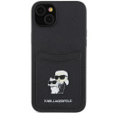 Pouzdro Karl Lagerfeld SAFFIANO CARDSLOT iPhone 15 - černé