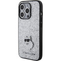 Kryt Karl Lagerfeld CHOUPETTE pro iPhone 15 Pro Max - stříbrná