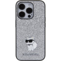 Kryt Karl Lagerfeld CHOUPETTE pro iPhone 15 Pro Max - stříbrná