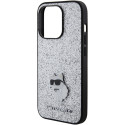 Kryt Karl Lagerfeld CHOUPETTE pro iPhone 15 Pro Max - stříbrná