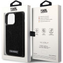 Kryt Karl Lagerfeld Rhinestone Logo pro iPhone 15 Pro Max – černý