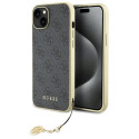 Kryt Guess 4G CHARMS COLLECTION iPhone 15 Plus - šedá