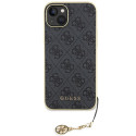 Kryt Guess 4G CHARMS COLLECTION iPhone 15 Plus - šedá