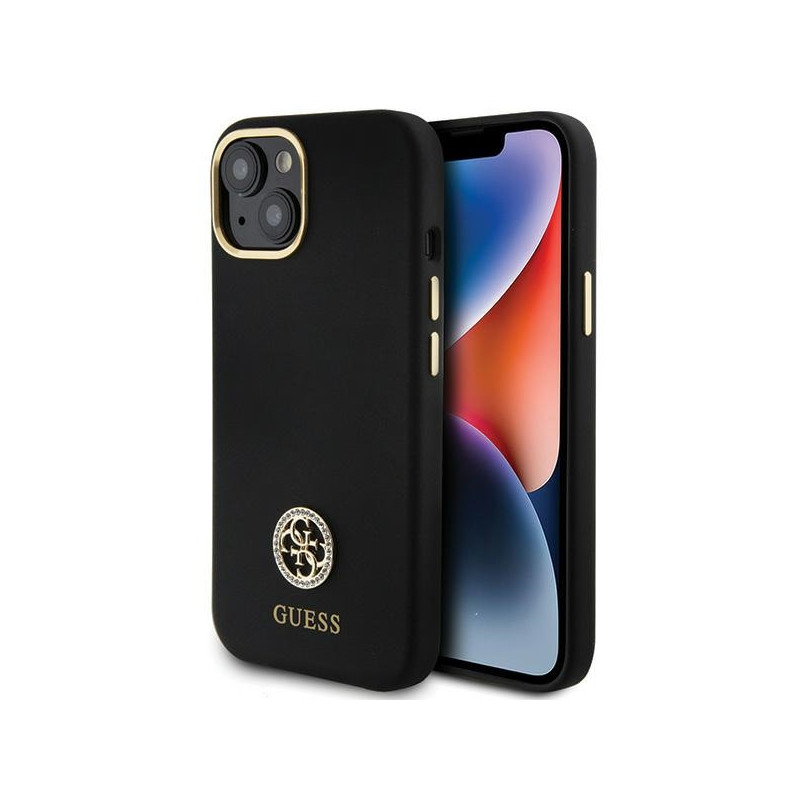 Kryt Guess Logo Strass 4G pro iPhone 15 - černý
