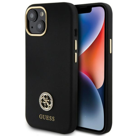 Kryt Guess Logo Strass 4G pro iPhone 15 - černý