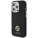 Kryt Guess SILICONE LOGO STRASS 4G pro iPhone 15 Pro Max - černý