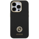 Kryt Guess SILICONE LOGO STRASS 4G pro iPhone 15 Pro Max - černý