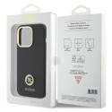 Kryt Guess SILICONE LOGO STRASS 4G pro iPhone 15 Pro Max - černý