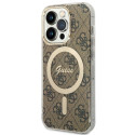 Kryt Guess IML 4G MagSafe pro iPhone 15 Pro - brown