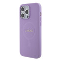 Kryt GUESS SAFFIANO MagSafe iPhone 15 Pro fialová