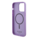 Kryt GUESS SAFFIANO MagSafe iPhone 15 Pro fialová