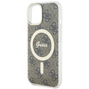 Kryt Guess IML 4G MagSafe pro iPhone 15 Plus - hnědý