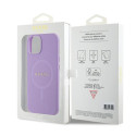 Kryt Guess SAFFIANO MagSafe pro iPhone 15 Plus - fialová