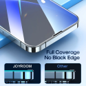 JOYROOM JR-DH12 Ochranné sklo s odstraňovačem prachu 2.5D FULL-COVER 0.33mm pro iPhone 14 Pro Max, montážní rámeček