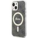 Kryt Guess IML 4G MagSafe iPhone 15 - hnědá