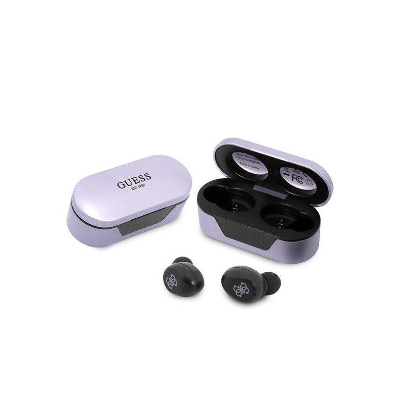 Guess GUTWST31EU TWS Bluetooth headphones + docking station purple/purple