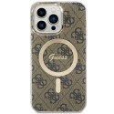Kryt Guess IML 4G MagSafe pro iPhone 15 Pro Max - hnědá