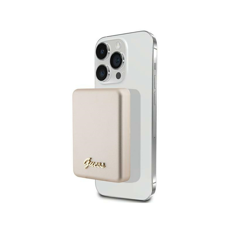 Guess MagSafe Metal Script Logo induction power bank 15W 5000mAh - gold
