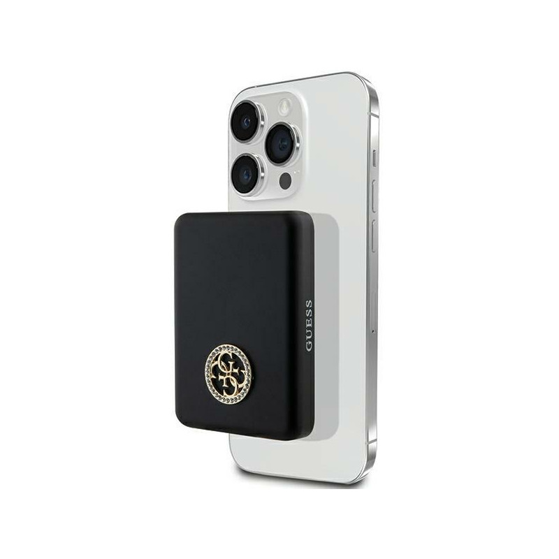 Guess MagSafe 4G Strassed Metal Logo induction power bank 5W 3000mAh - black