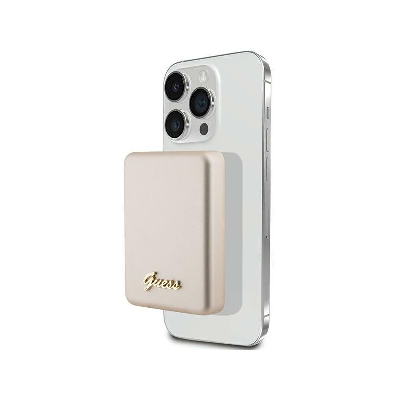 Guess MagSafe Metal Script Logo induction power bank 5W 3000mAh - gold