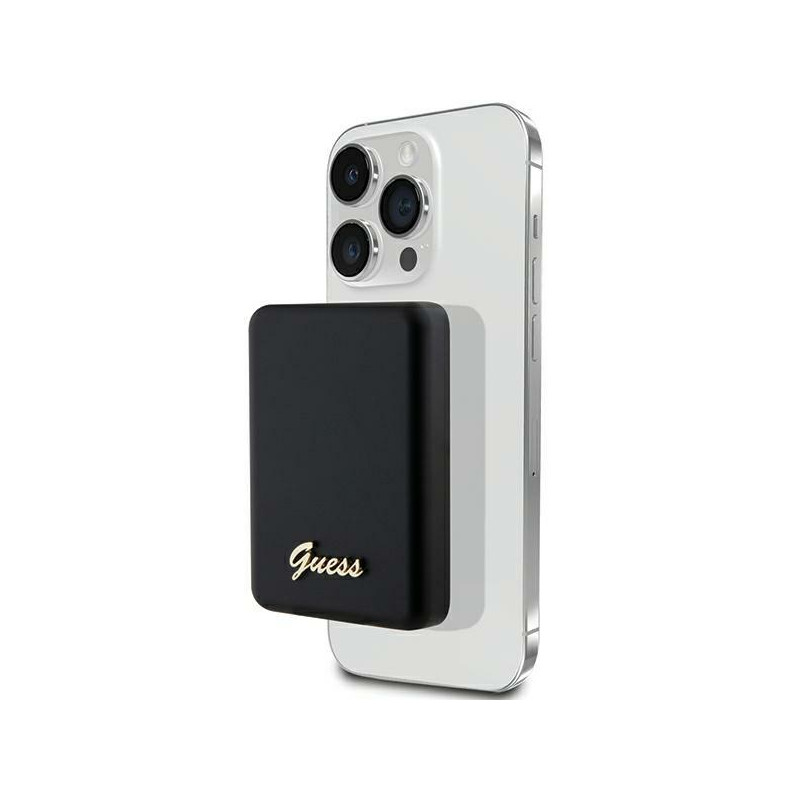 Guess MagSafe Metal Script Logo induction power bank 5W 3000mAh - black
