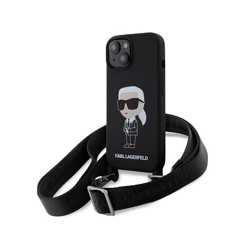 Kryt Karl Lagerfeld KLHCP15SSCBSKNK pro iPhone 15 6.1" - černá/černá