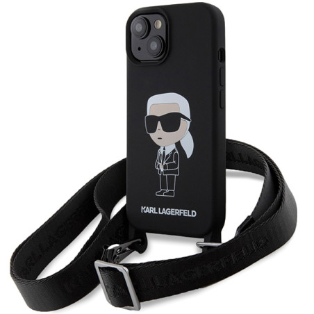 Kryt Karl Lagerfeld KLHCP15SSCBSKNK iPhone 15 6,1" černý