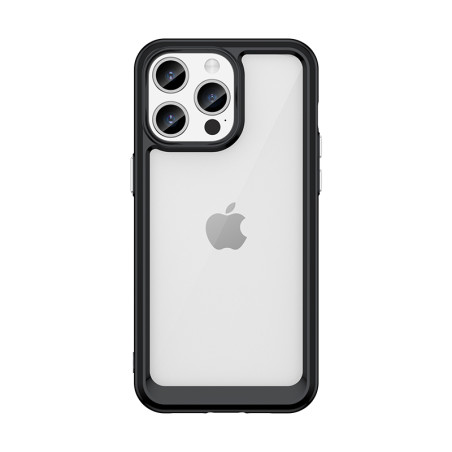 AG PREMIUM Zesílené pouzdro s pružným rámem pro iPhone 15 Pro Outer Space - černé