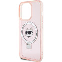 Kryt Karl Lagerfeld KLHMP15LHMRSCHP pro iPhone 15 Pro – růžová