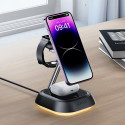 Indukční nabíjecí stanice 3v1 Acefast E16 15W pro telefon / sluchátka / hodinky - černá