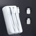 Mini powerbanka s vestavěnými kabely Joyroom JR-PBC06 30W 10000mAh - bílá