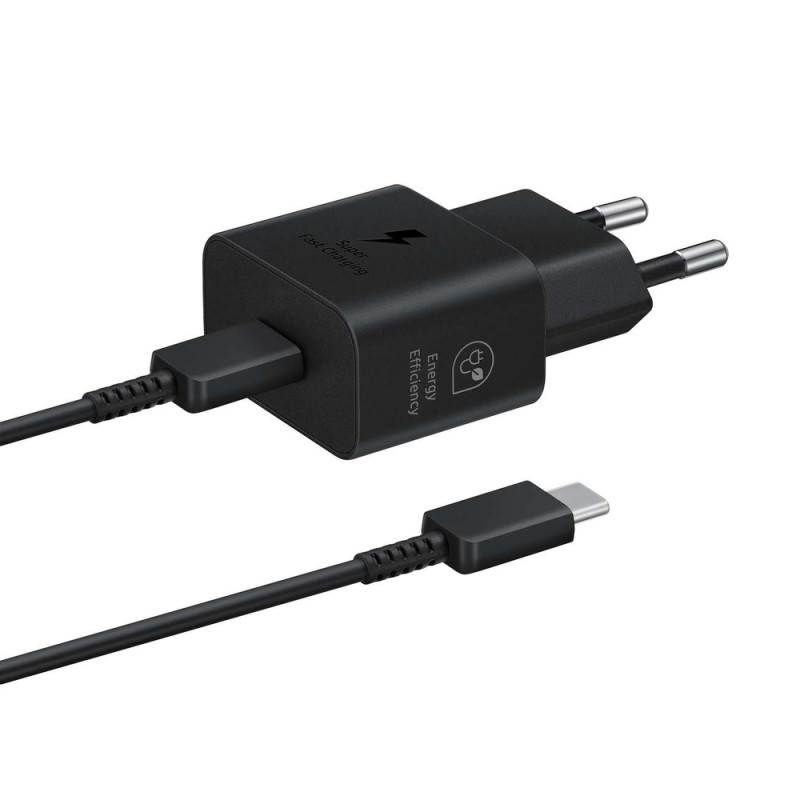 Nabíječka do sítě Samsung EP-T2510XBEGEU 25W SFC GaN s kabelem USB-C - černá