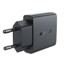 Acefast A69 PD 30W GaN USB-A USB-C ultra slim wall charger - black