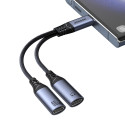 Adaptér Joyroom SY-C03 USB-C na 2x USB-C 2v1 DAC - černý
