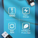 Wozinsky WNBAA 4in1 cable 2x USB-C 1x USB-A 1x Lightning 60W 1 m - black