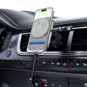 Acefast D18 car holder with MagSafe / Qi inductive charger + USB-A USB-C cable - black
