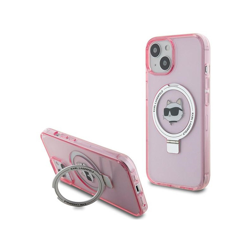 Kryt Karl Lagerfeld KLHMP15SHMRSCHP pro iPhone 15 - růžová (pink/pink)