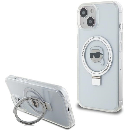Kryt Karl Lagerfeld KLHMP15SHMRSKHH pro iPhone 15 bílý