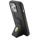 Kryt Ferrari GRIP STAND Metal Logo iPhone 15 Pro černý