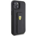 Kryt Ferrari Grip Stand Metal Logo pro iPhone 15 – černá