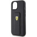 Kryt Ferrari Grip Stand Metal Logo pro iPhone 15 – černá