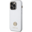 Kryt Guess STRASS METAL Logo iPhone 15 Pro - stříbrná