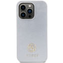 Kryt Guess STRASS METAL Logo iPhone 15 Pro - stříbrná