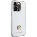 Kryt Guess STRASS METAL Logo iPhone 15 Pro - stříbrná