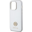 Kryt Guess STRASS METAL Logo iPhone 15 Pro - stříbrná