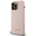 Kryt Guess Silicone Script pro iPhone 15 Pro - růžová